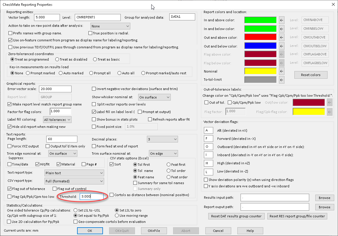 Cp/Cpk's in CheckMate Statistical Labels are Now Color-Coded